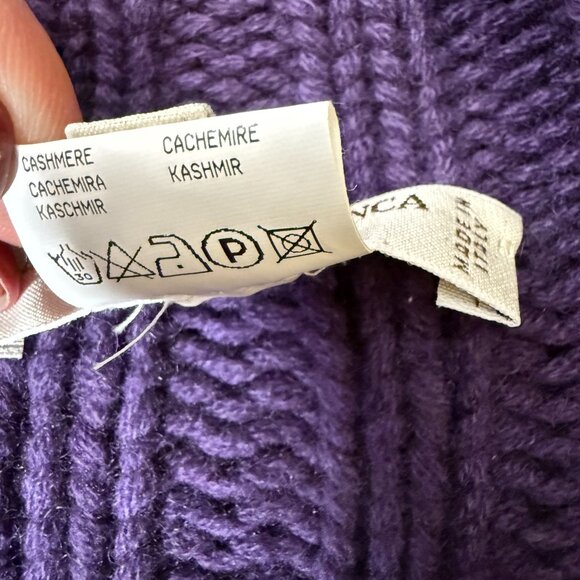 Maria Di Ripabianca Cashmere Purple Ruffle Open Cardigan Made in Italy Size 6 - Picture 4 of 11